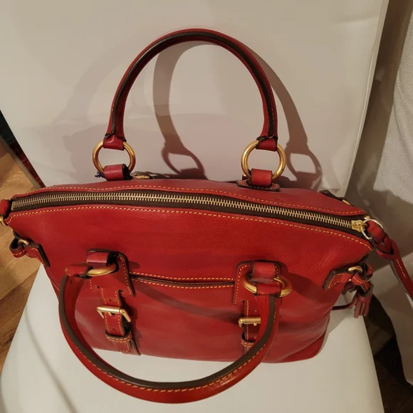 NWT Dooney & Bourke Red Florentine Bristol Satchel - Picture 2 of 11